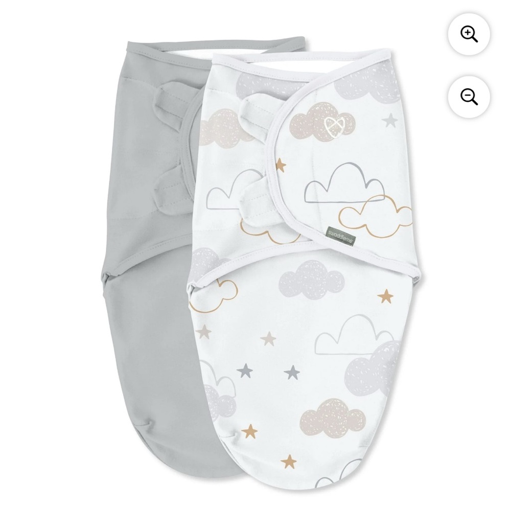 SwaddleMe Cloud and Star Swaddles - Gray and White